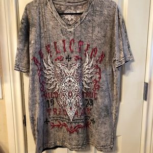 Affliction Grey shirt with Red logo
